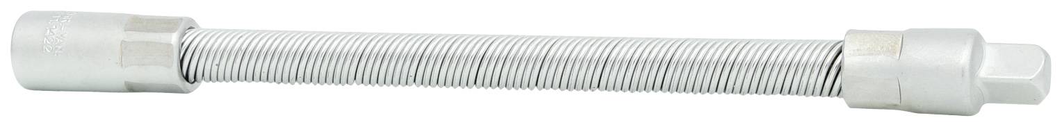 Eine silberne, gerändelte Rändelmutter. Sie hat ein zylindrisches Design und wird häufig zum Befestigen von Schrauben verwendet.