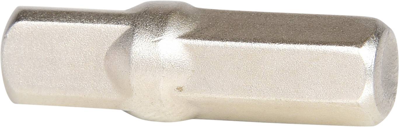 Metallischer Steckschlusseladapter mit sechseckiger Form und abgerundeten Kanten. Verwendet zum Anpassen verschiedener Steckschlüsselgrößen.