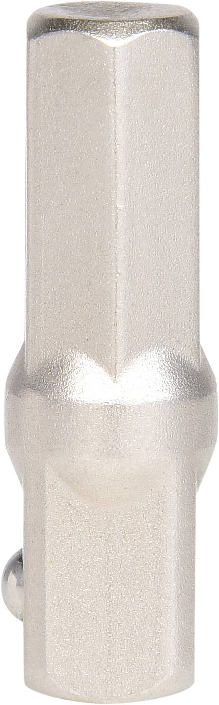 Metallischer Adapter mit sechseckigem Profil, verwendet zur Verbindung von Werkzeugen oder Geräten.