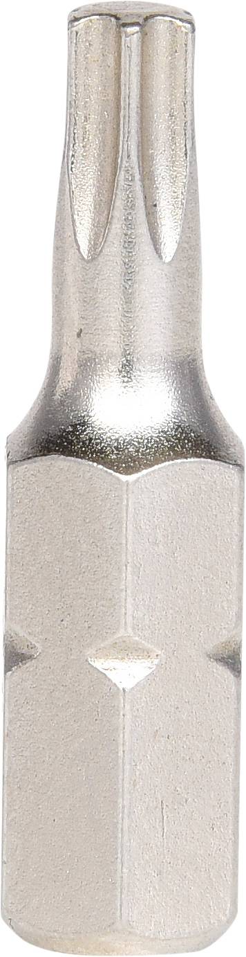 Ein Torx-Bit aus Metall, geeignet für Schraubendreher. Sechskant-Schaft für sicheren Halt und sternförmige Spitze für spezifische Schrauben.