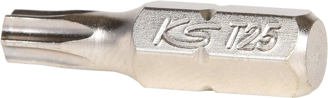 Ein Torx-Bit mit der Gravur 'KS T25', geeignet zum Anziehen und Lösen von Schrauben mit Torx-T25-Antrieb.