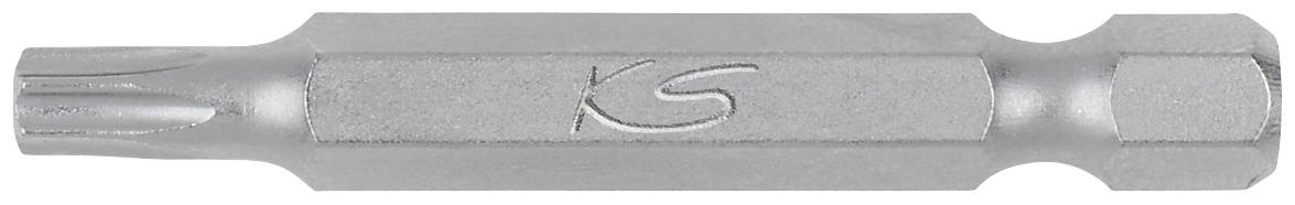 Sechskant-Bit, aus silbernem Metall, mit eingraviertem 'KS'-Logo auf der Seite.
