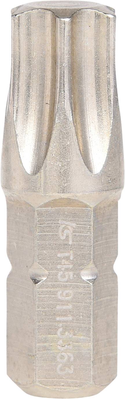 Metallischer Schraubendreher-Bit mit sternförmiger Spitze und Gravierungen auf dem Schaft.
