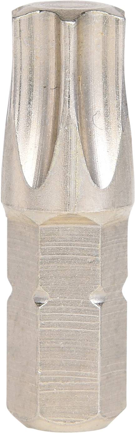 Metallischer Schraubbit mit sechseckigem Schaft und sternförmiger Spitze, geeignet für Schraubarbeiten.