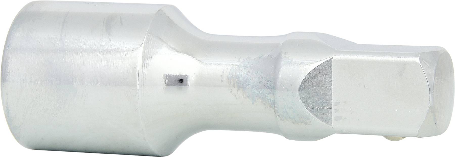 Metallisches Werkzeug mit zylindrischem Griff und sechseckigem Ende, möglicherweise ein Spezialadapter für Werkzeuge.