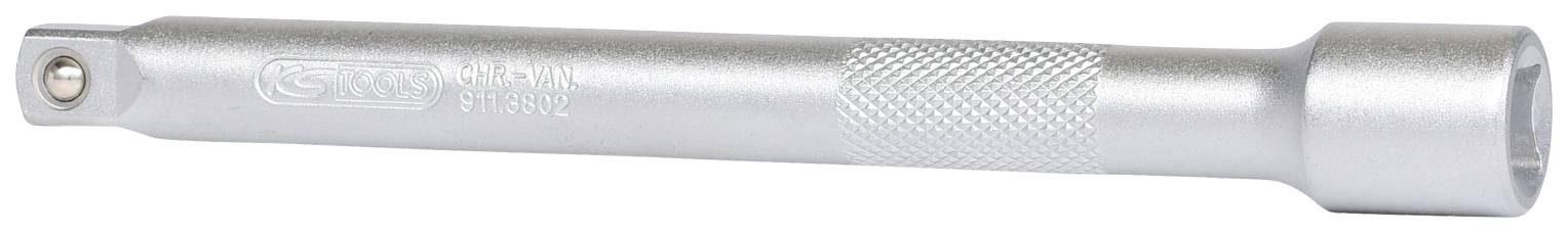 Silberne Metall-Werkzeugverlängerung mit geriffeltem Griff. Verwendet zur Verlängerung der Reichweite von Steckschlüsseln.