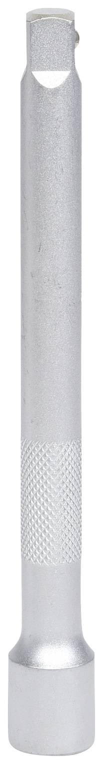 Silbernes Werkzeug, vermutlich ein Meißel oder eine ähnliche Metallbearbeitungswerkzeug, mit geriffeltem Griff und flacher Spitze.
