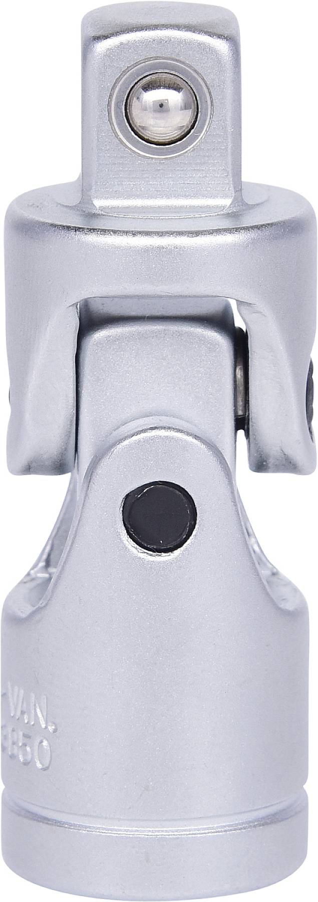 Ein silbernes Kardangelenk aus Metall, typischerweise verwendet für flexible Verbindungen in Werkzeugsätzen.