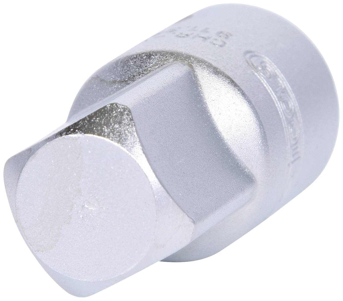 Metalladapter mit sechseckigem Kopf und glänzender Oberfläche. Wird häufig für Werkzeuge oder Maschinenanschlüsse verwendet.