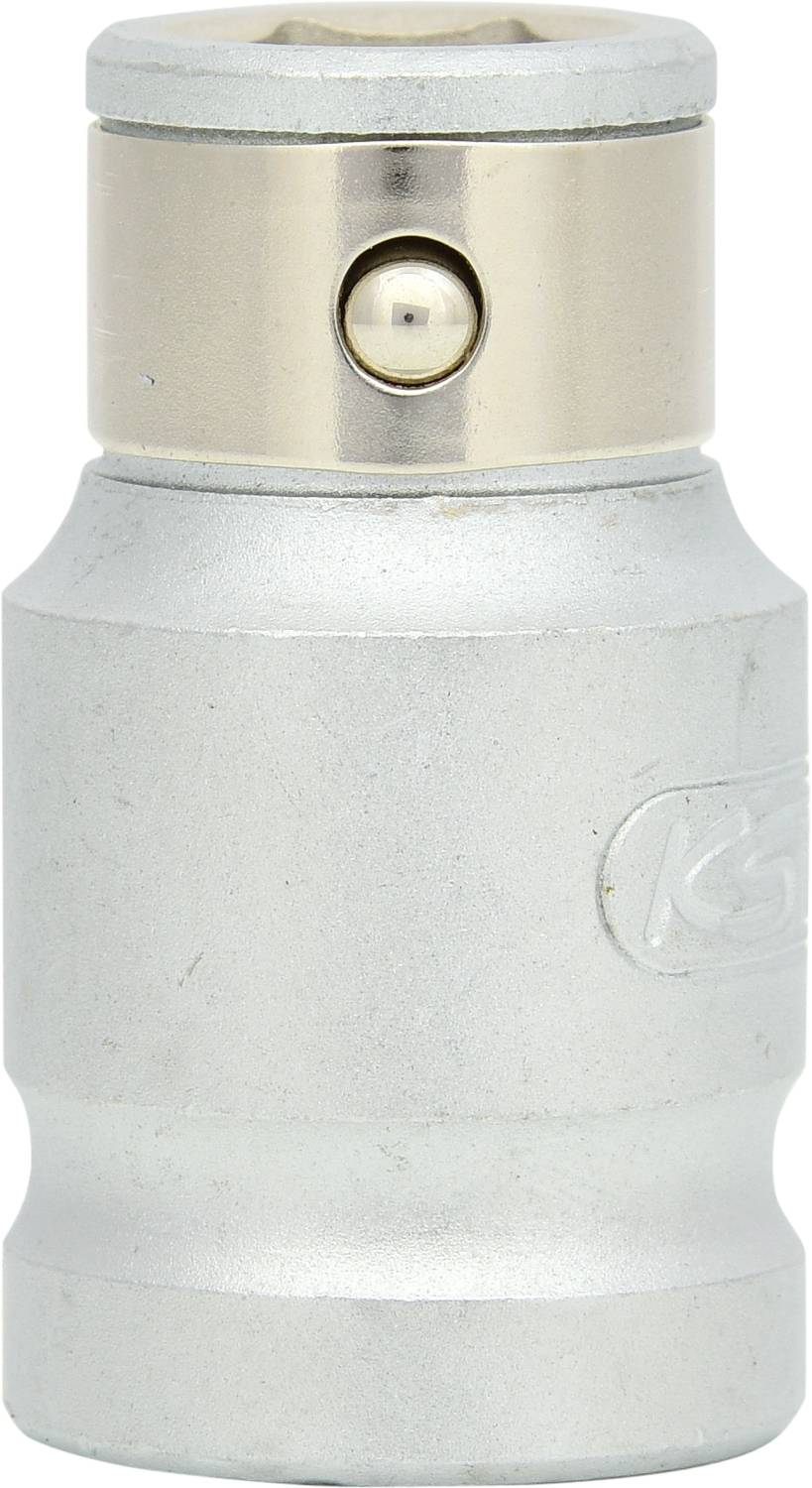 Metalladapter mit zylindrischer Form und Kugelverschluss an der Oberseite, häufig in mechanischen Anwendungen verwendet.