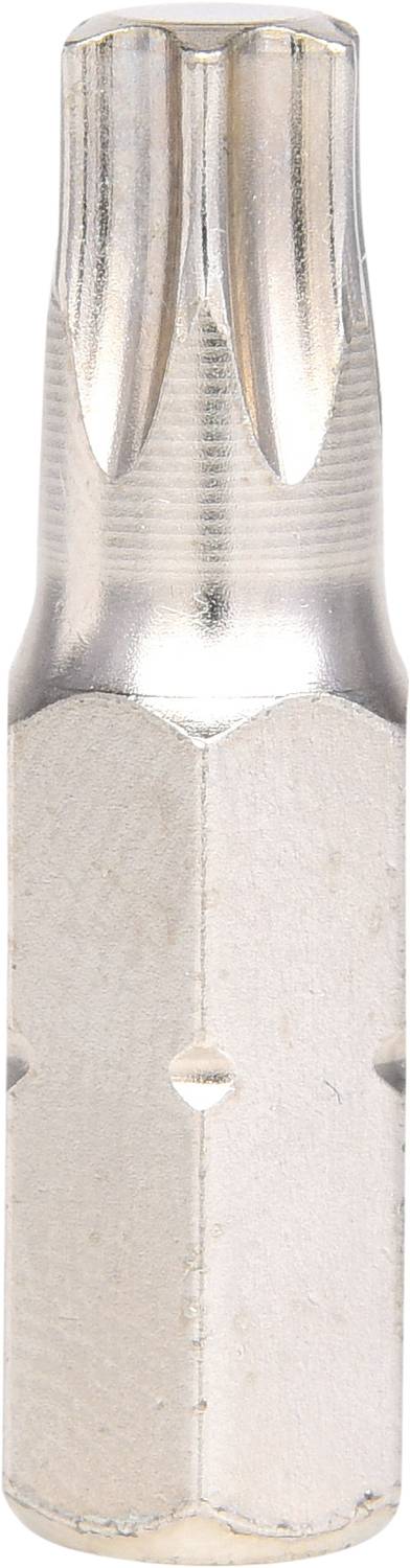 Ein silberner Steckbit mit sechseckigem Schaft und sternförmiger Spitze zur Verwendung mit Schraubendrehern oder Bohrmaschinen.