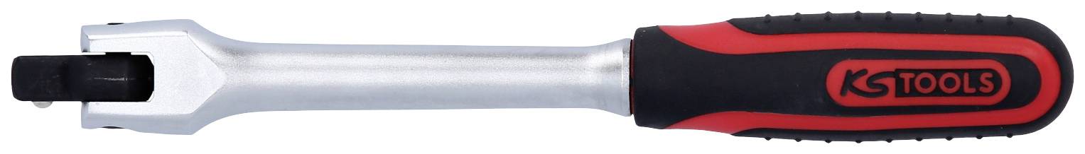 Steckgriff mit schwarzem und rotem Griff, aus Metall, geeignet zum Einsetzen von Bits für Schraubarbeiten.