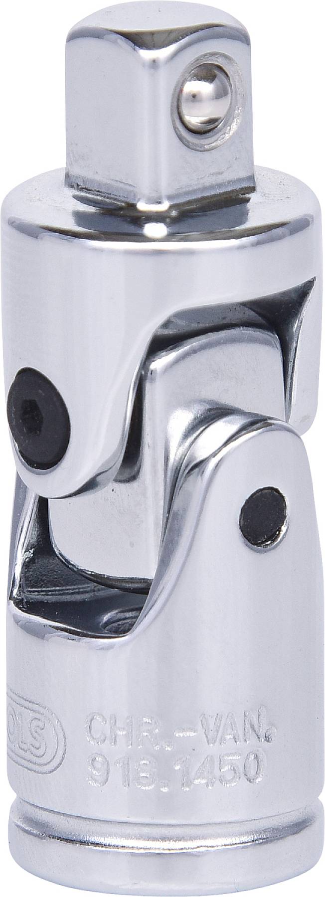 Silbernes Universal-Gelgelenk für Stecknüsse, das Drehbewegungen ermöglicht. Verwendet in mechanischen Werkstätten.