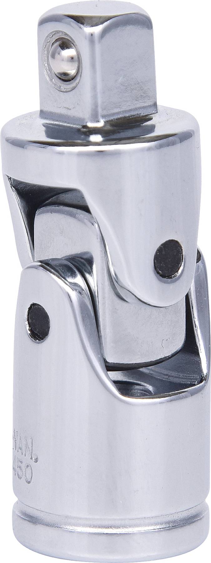 Schwenkgelenk aus Metall, das zur flexiblen Verbindung von Stecknüssen und Steckschlüsseln verwendet wird. Eignet sich für enge Räume.