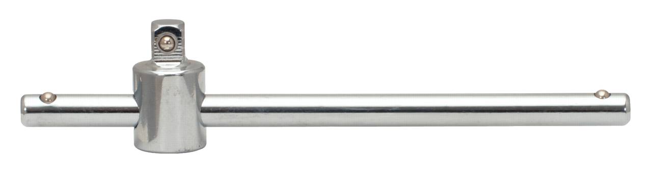 Silberner T-Griff für Steckschlüssel, mit schwenkbarem Kopfanschluss, zur Drehmomentübertragung bei mechanischen Arbeiten.