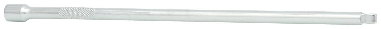 Silberfarbener Verlängerungsstift aus Metall mit griffigem Abschnitt, möglicherweise für mechanische oder technische Anwendungen.