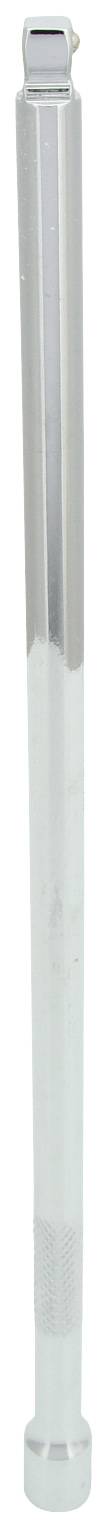 Ein langer, silberfarbener Metallstift mit einem sechseckigen Kopf und einer glatten Oberfläche.