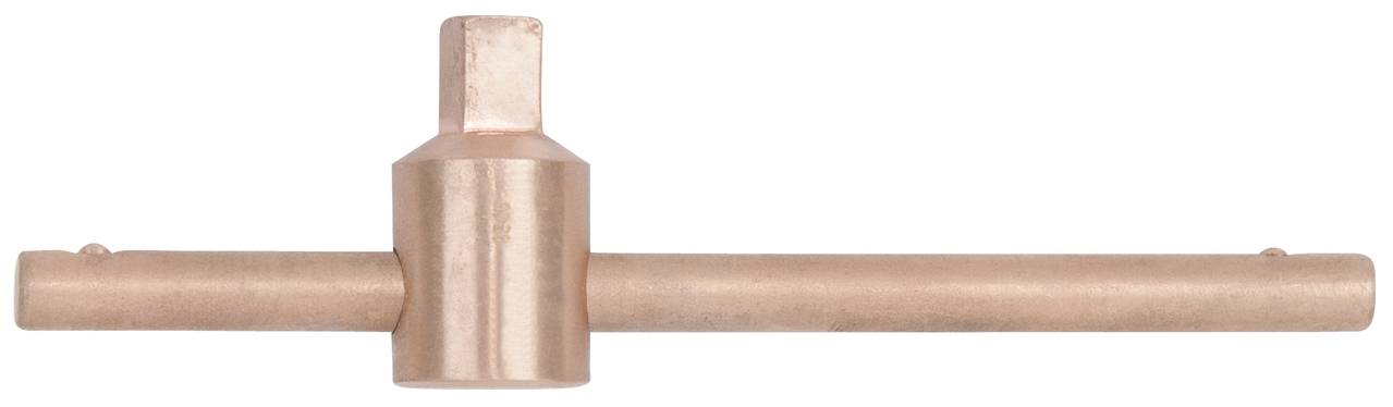 Ein T-förmiger Steckschlüssel aus Metall, der häufig zum Anziehen oder Lösen von Schrauben verwendet wird.