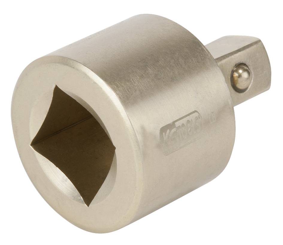 Ein quadratischer Steckschlüsselschlüsselaufsatz aus Metall zum Anziehen oder Lösen von Muttern und Schrauben.