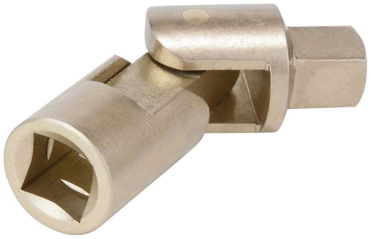 Ein Gelenkverbinder aus Metall mit einem quadratischen Ende, das zum Verbinden oder Anpassen von Werkzeugen und Teilen verwendet wird.