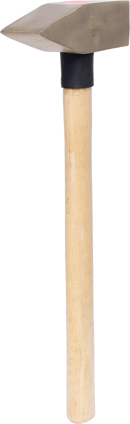 Ein Vorschlaghammer mit einem langen, hölzernen Griff und einem schweren, metallischen Kopf.