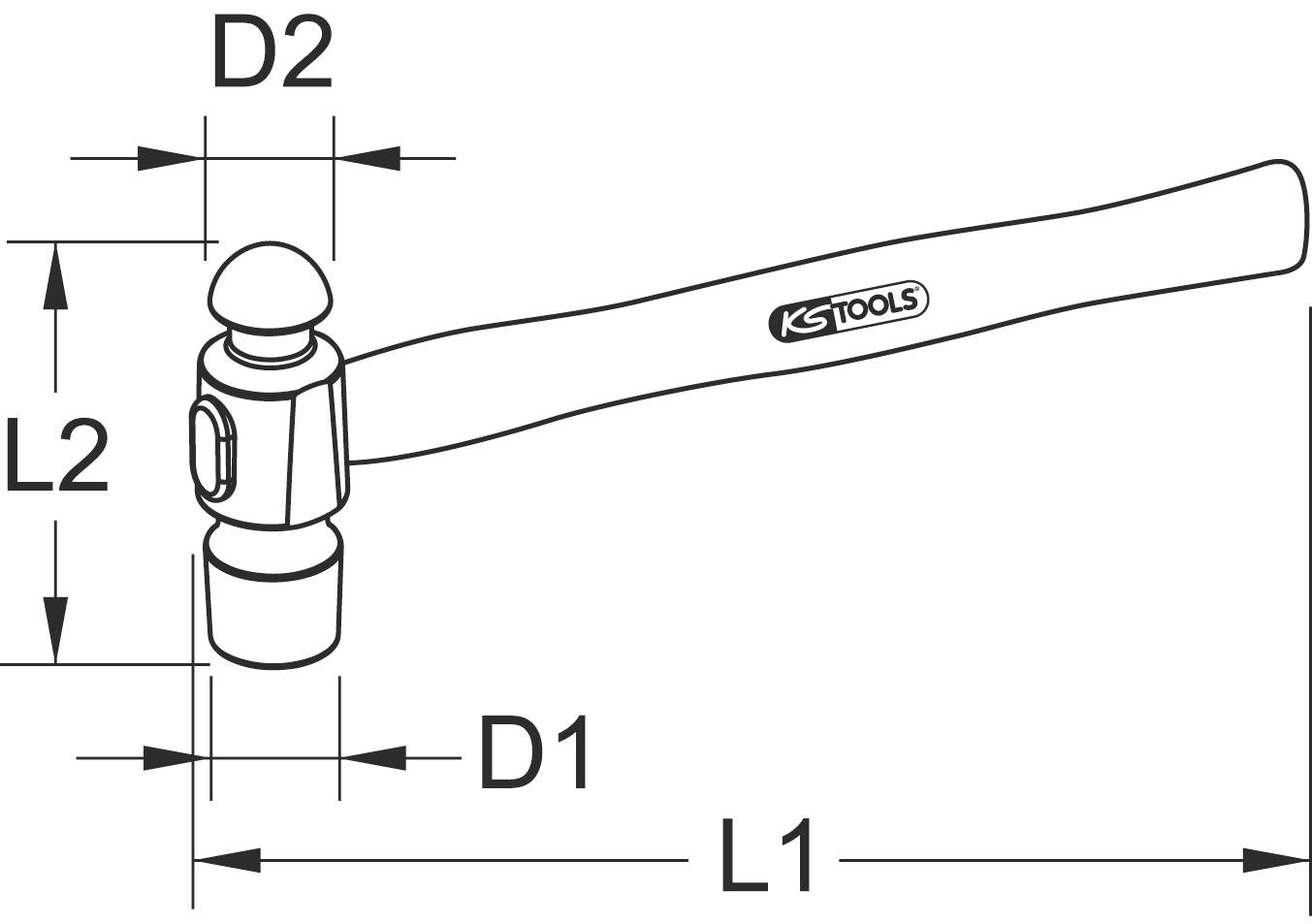 KS Tools 963.2106 9632106 Schlosserhammer 300g 310mm 1St.