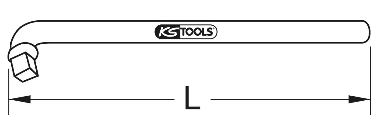 Langer Ringschlüssel von KS Tools mit abgewinkeltem Kopf.