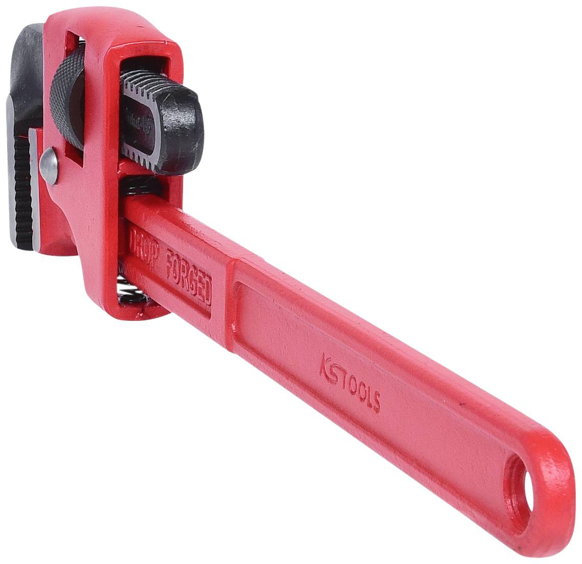 Roter Rohrschlüssel aus Metall, verbessertes Design für starke Griffe bei der Rohrinstallation. Besonders geeignet für Klempnerarbeiten.