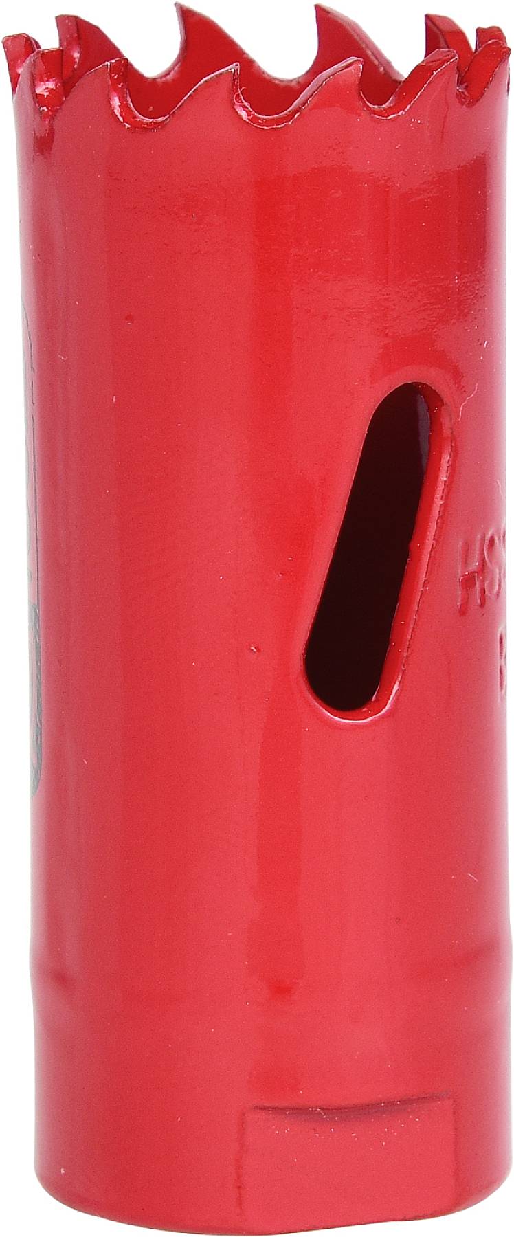 Rundfräser mit gezacktem Rand, rot lackiert, für Metall- und Holzbearbeitung.