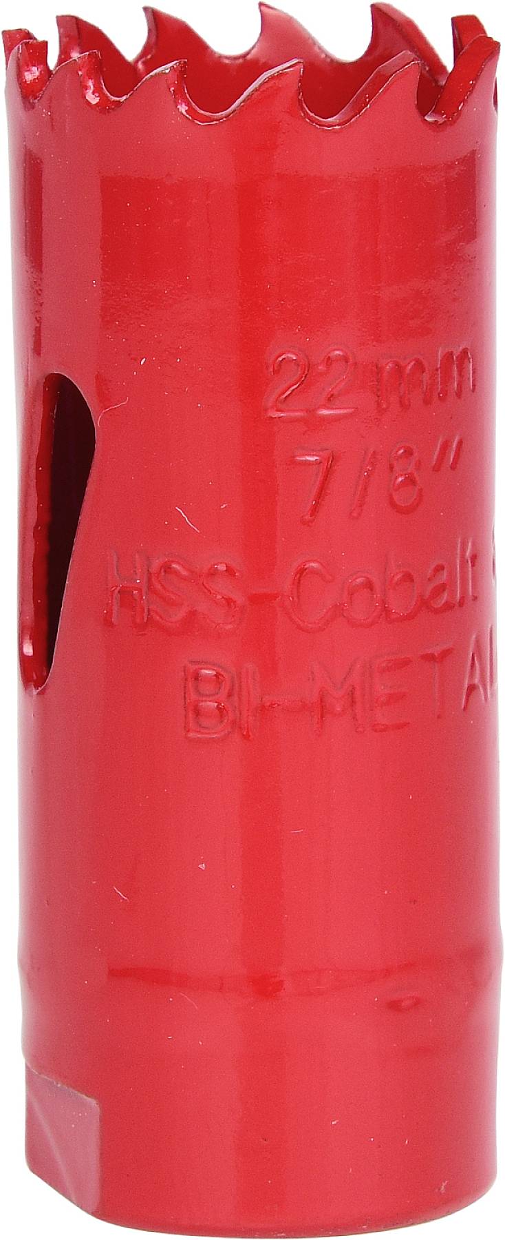 Rote Lochsäge mit der Aufschrift '22 mm 7/8