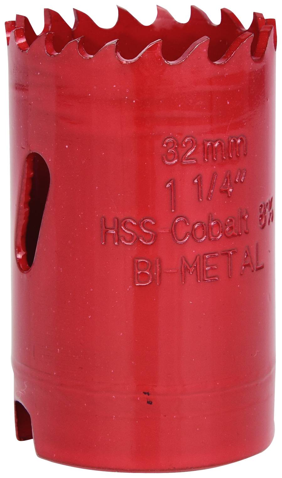 Ein roter HSS-Kobalt-Bi-Metall-Lochsägeaufsatz mit einer Größe von 32 mm (1 1/4