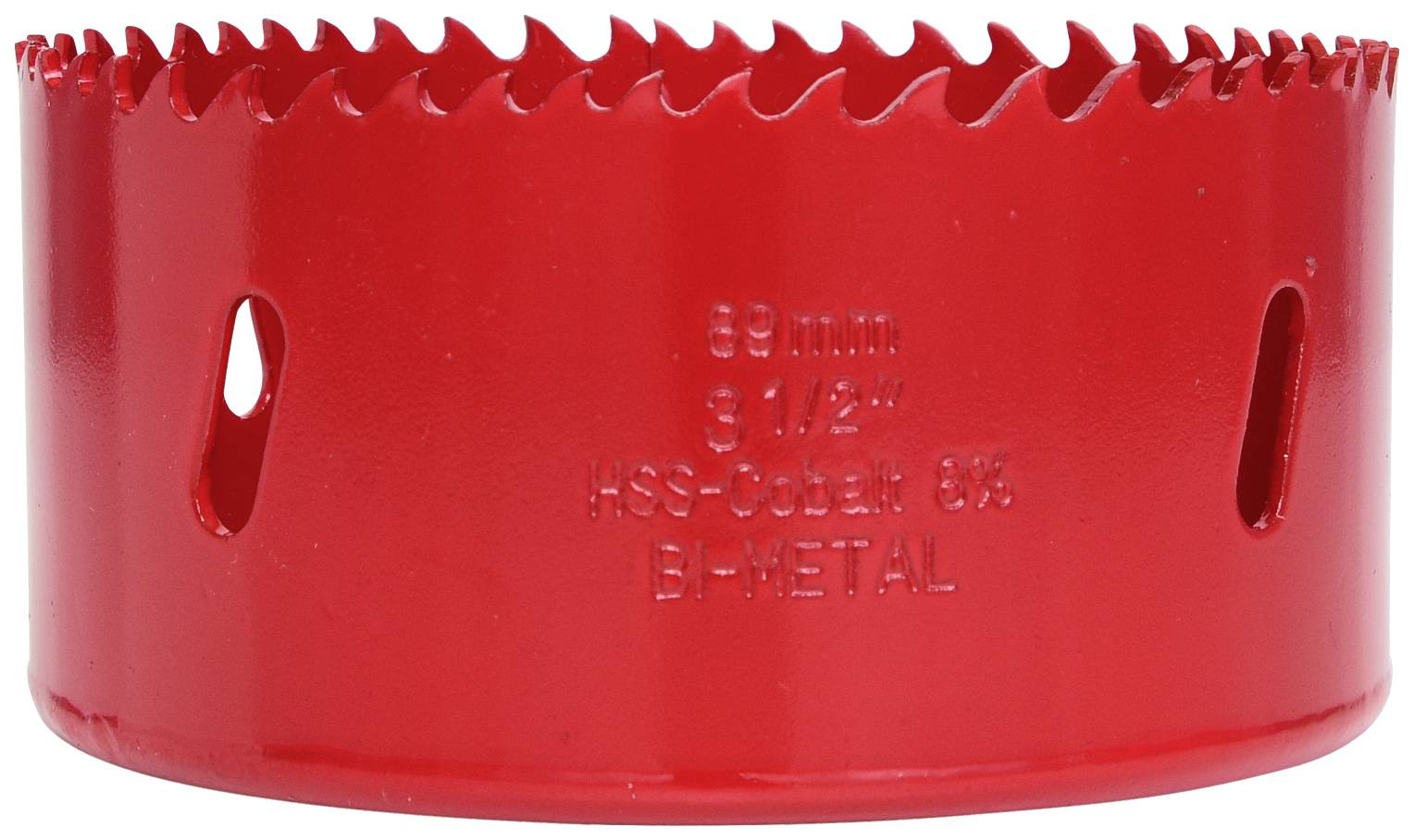 Roter Lochsäge-Aufsatz mit Aufschrift '68 mm, 3-1/4