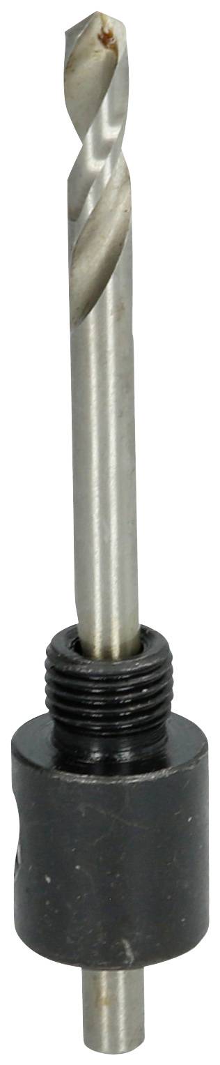 Bohraufsatz mit spiraliger Metallspitze und schwarzem Gehäuse, geeignet für Bohrmaschinen zur Durchführung präziser Bohrarbeiten.
