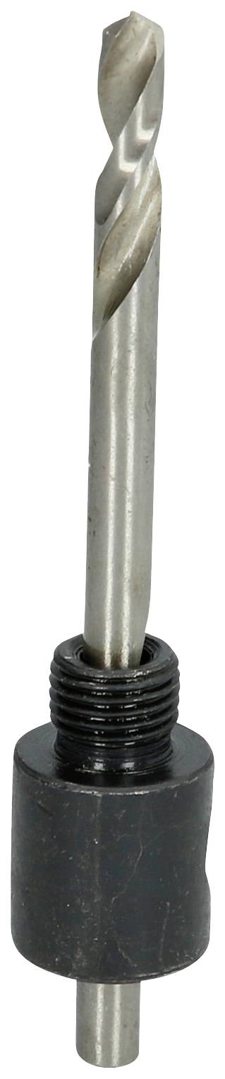 Metallbohrer mit schwarzem Spannfutter, gezeigt in vertikaler Position.