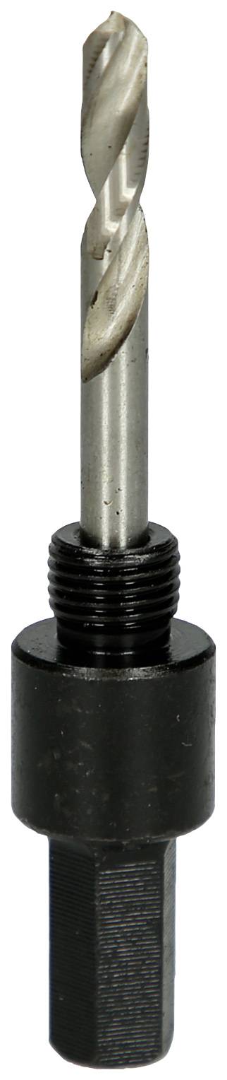 Bohrer mit schwarzem Halter, vertikal ausgerichtet, für Metall- oder Holzarbeiten geeignet.