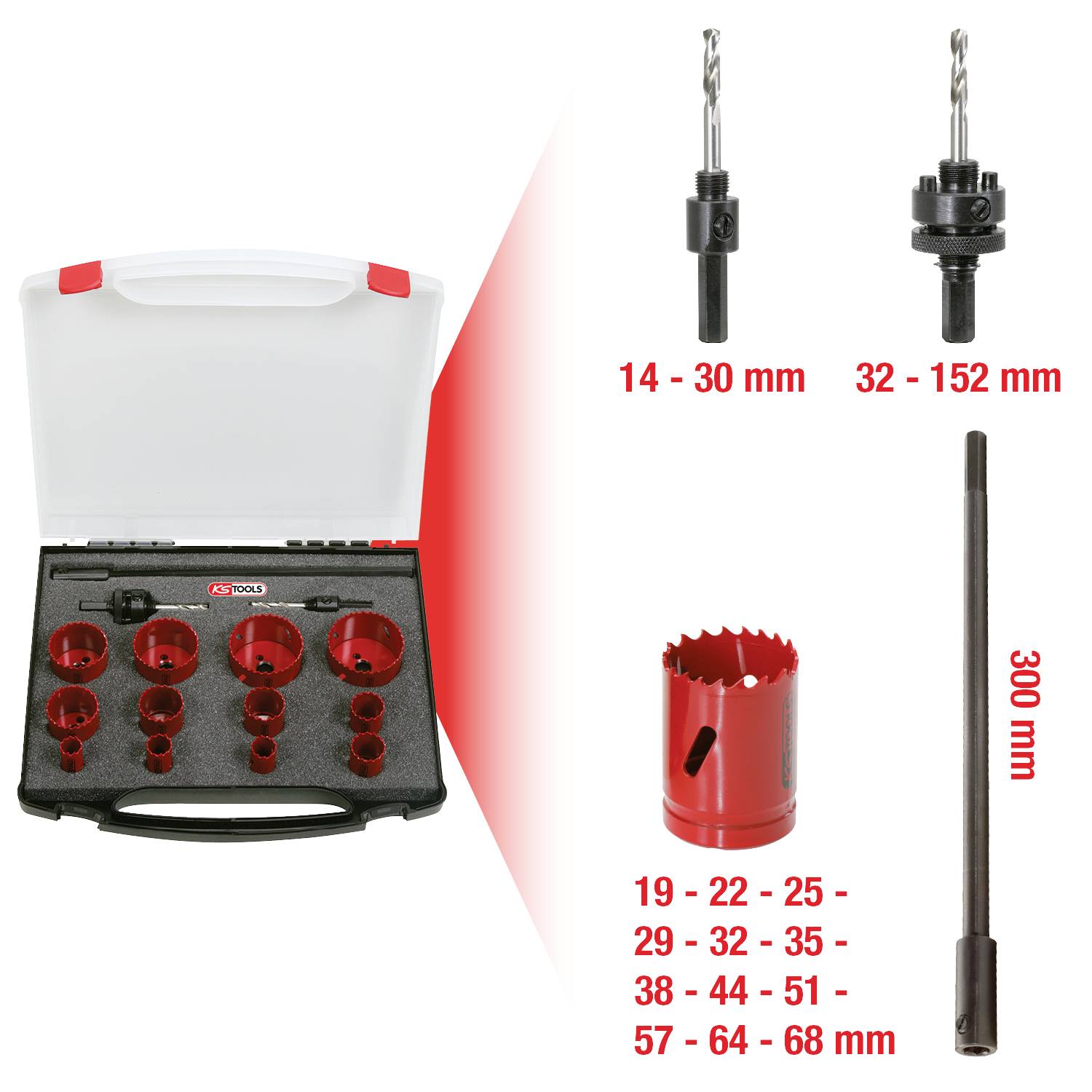 KS Tools 129.5580 1295580 Lochsägen-Set 1St.