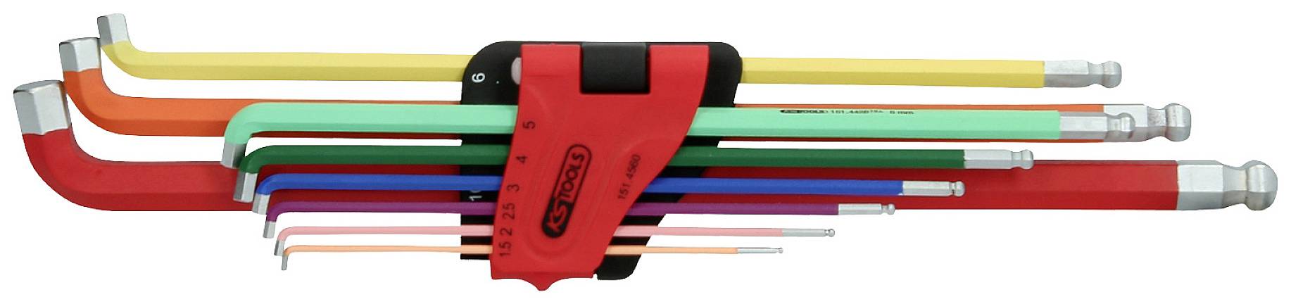 KS Tools 151.4560 Innen-Sechskant Winkelschraubendreher-Set 1.5 mm, 2 mm, 2.5 mm, 3 mm, 4 mm, 5 mm