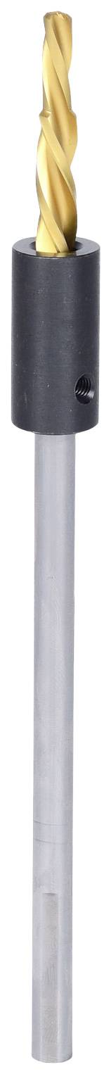 Metallbohrer mit runder Spitze, spiralförmigem Schaft und glatter, silberner Halterung; Werkzeug zur Metallbearbeitung.