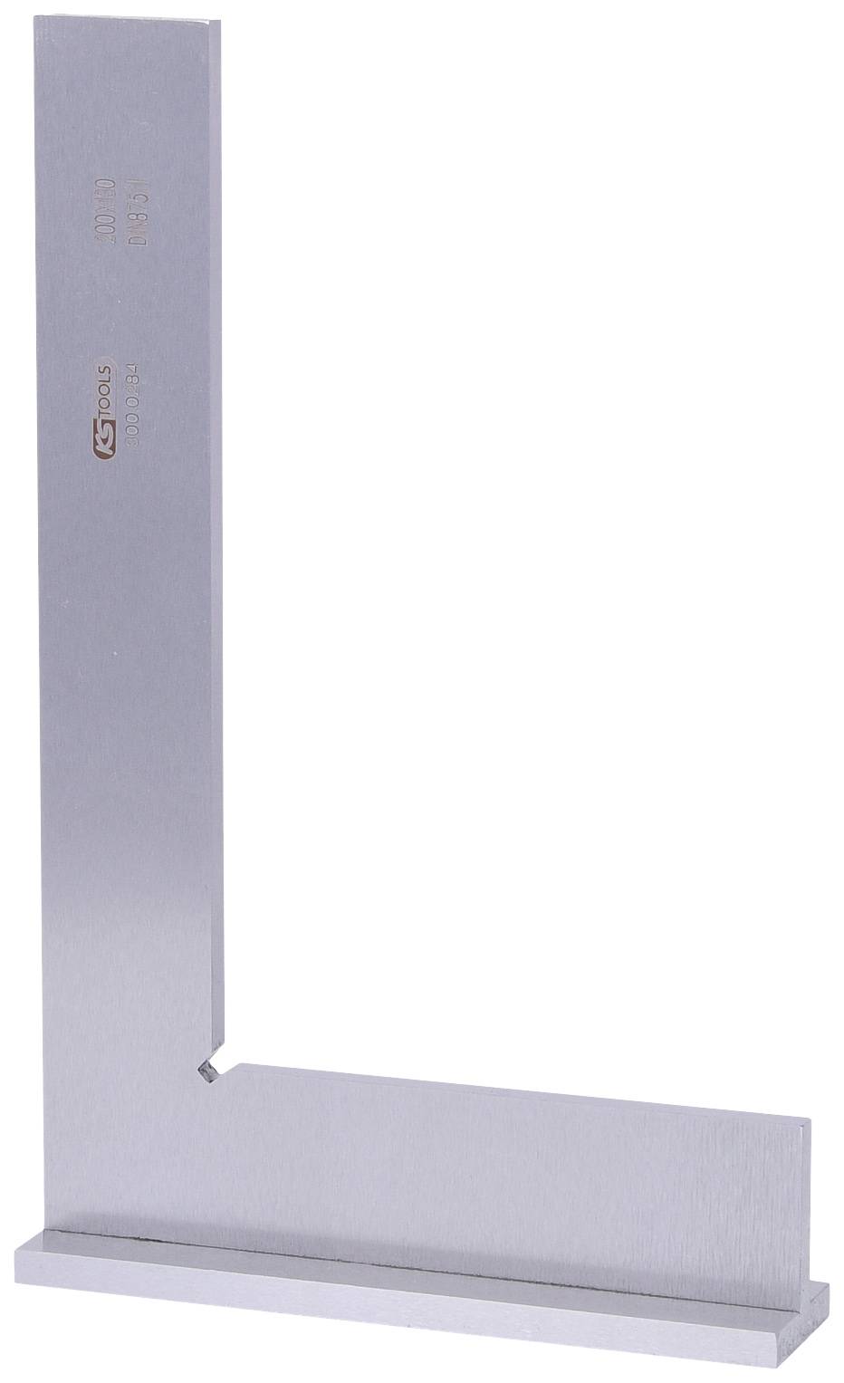 Stahlwinkel mit rechteckiger Form, verwendet zum Prüfen von rechten Winkeln und Präzision in technischen Arbeiten.