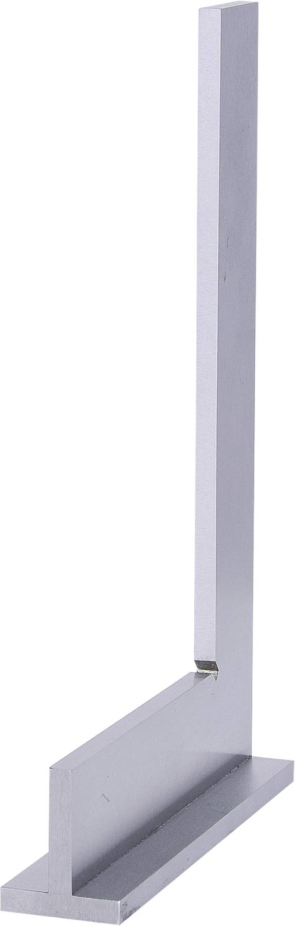 Ein silberner Winkelmesser zeigt einen rechten Winkel, häufig genutzt für Präzisionsmessungen in Handwerk und Bauwesen.