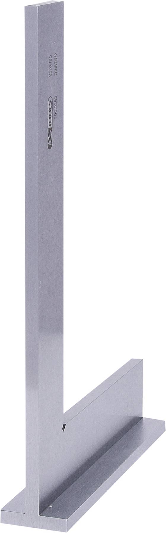 Ein metallisches Schreinerwinkelmaß in L-Form, oft zur Überprüfung rechter Winkel in Holzarbeiten verwendet.