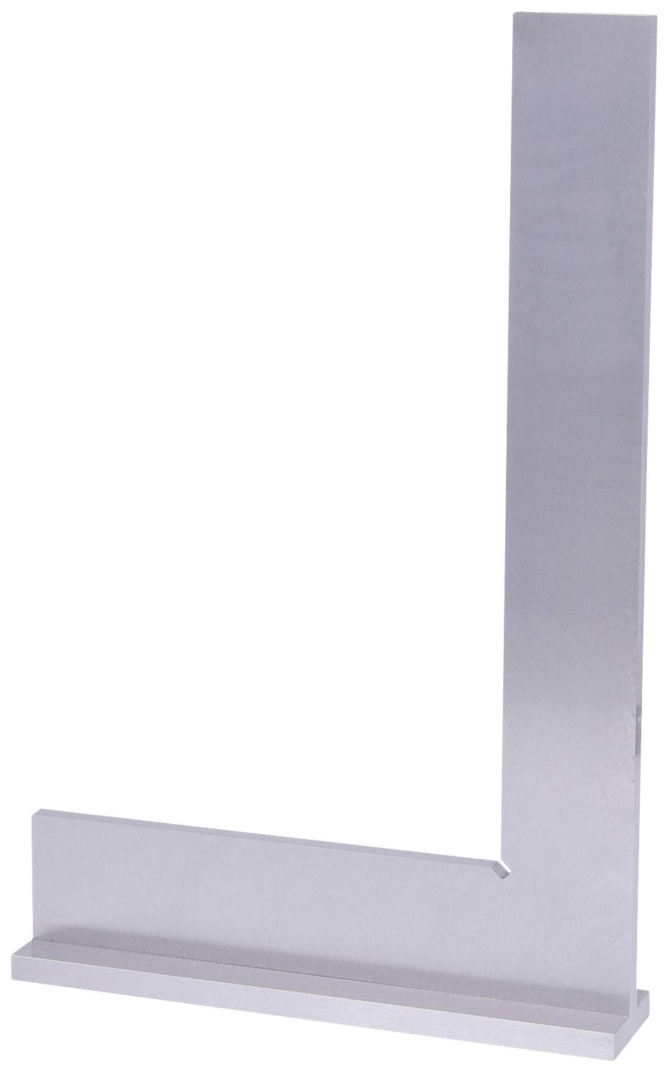 Ein Metallwinkel, der als Präzisionswerkzeug zum Überprüfen rechter Winkel in Werkstatt- oder Maschinenbauanwendungen verwendet wird.