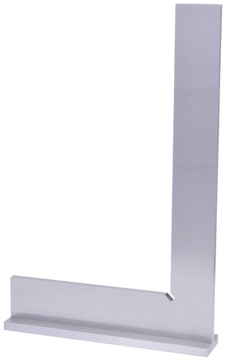 Ein großer Metallwinkel mit einem rechtwinkligem Design, verwendet für geometrische Messungen oder Konstruktionsarbeiten.