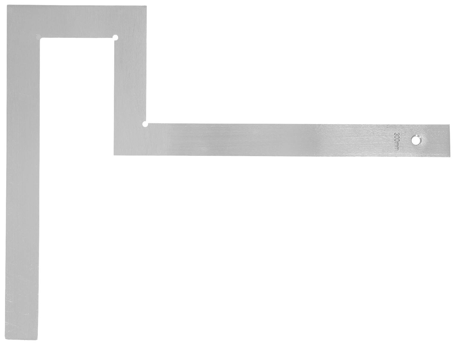 Ein Winkelmaß aus Metall, gebogen in eine L-Form mit einer zusätzlichen rechten Ecke, häufig für präzise Messungen verwendet.