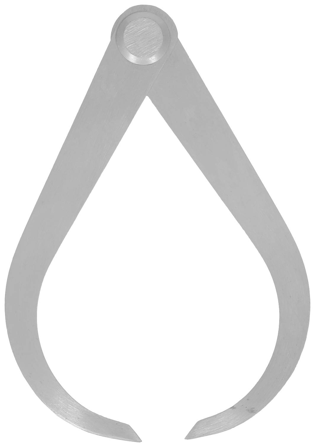 Silberfarbener Messschieber mit halbgeöffneten Armen, geeignet zum Messen von Außenabständen.