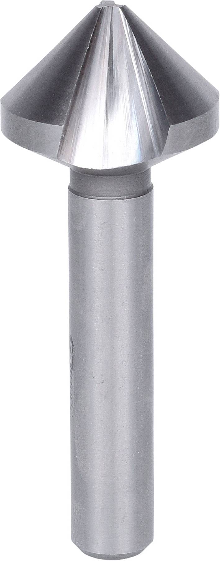 Der Bild zeigt einen Kegelsenker mit zylindrischem Schaft und konischer Spitze. Dieser wird zum Ansenken von Bohrlöchern verwendet.