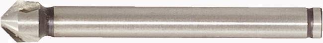 Schneidwerkzeug für Metallbearbeitung, zylindrische Form mit konischer Spitze und scharfen Schneidkanten, aus Metall.