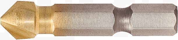 Düse aus Metall, konisch zulaufend. Verwendet im 3D-Druck, sorgt für präzisen Materialfluss. Beige und silbern gefärbt.