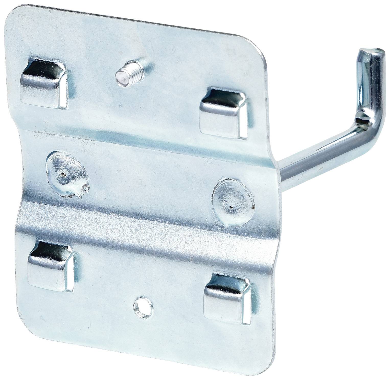 Metallhaken vor weißem Hintergrund verwendet zur Wandmontage.