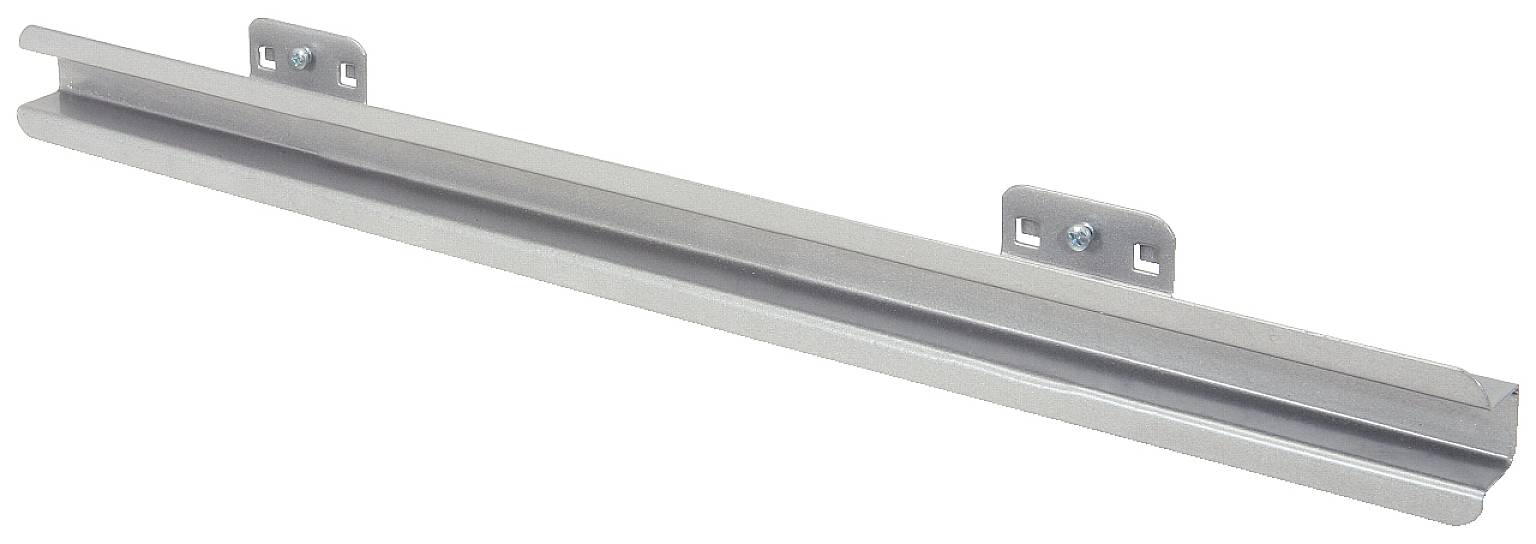 Metallschiene mit zwei Montagehalterungen oben, geeignet zur Befestigung an Wänden oder anderen Oberflächen.